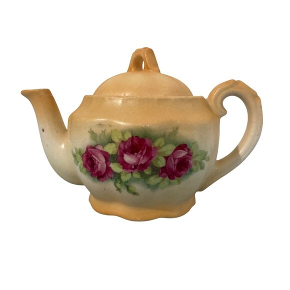 Antique Hand Painted Czechoslovak Mini Teapot - 1 Cup Teapot - Picture 1 of 10